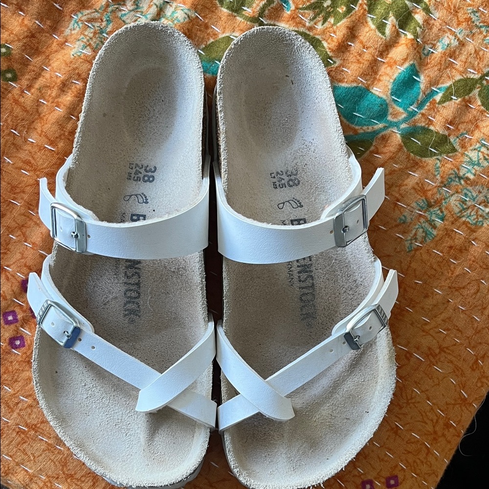 Birkenstock Women’s White Double-Strap Sandals
